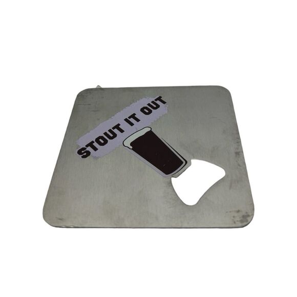 5 Coaster Craft Stainless Steel Drink Coasters w/ Bottle Opener Brewery Coasters - Picture 4 of 6